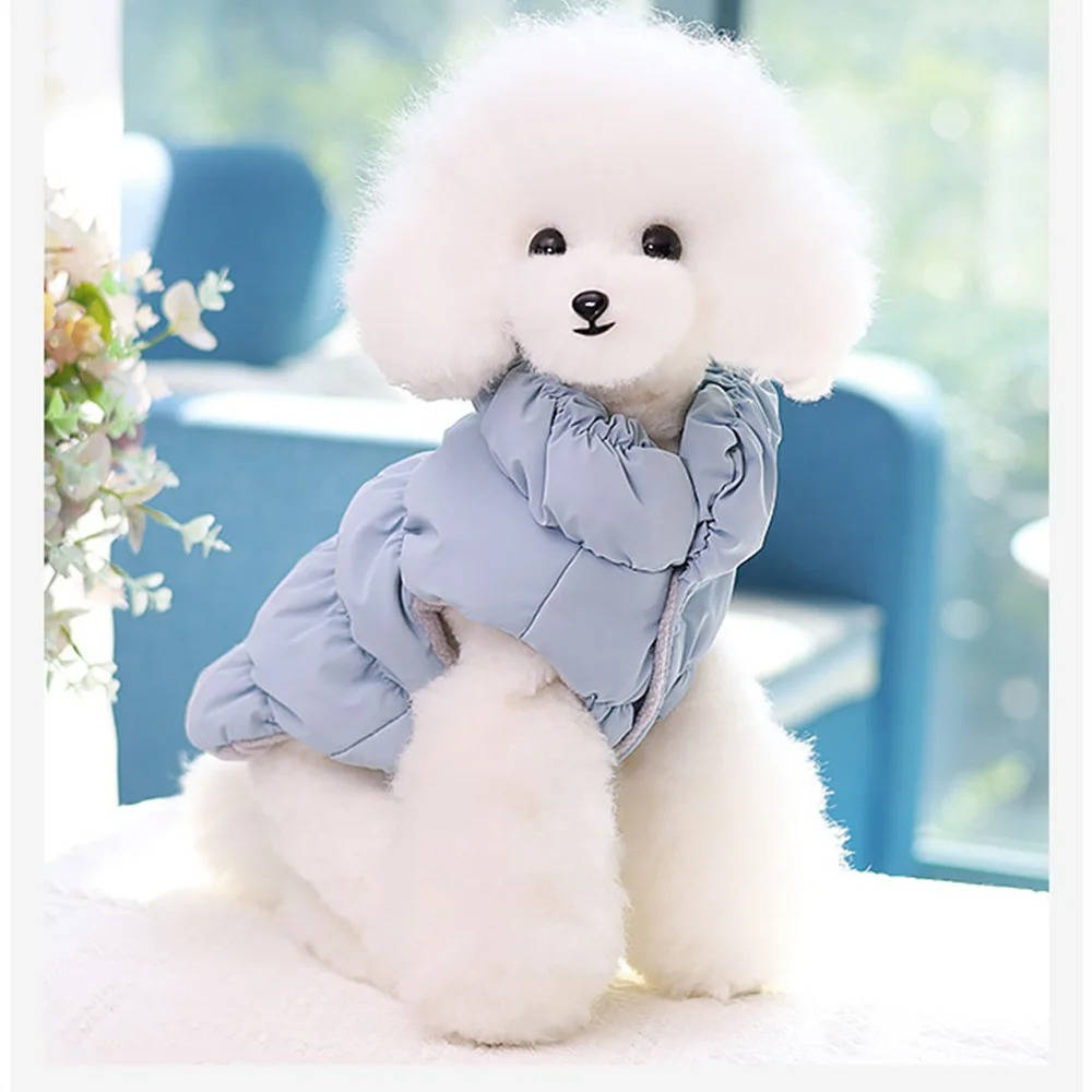 Windproof Cotton Dog Coat for Small to Medium Breeds with Fleece Lining