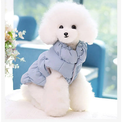 Windproof Cotton Dog Coat for Small to Medium Breeds with Fleece Lining