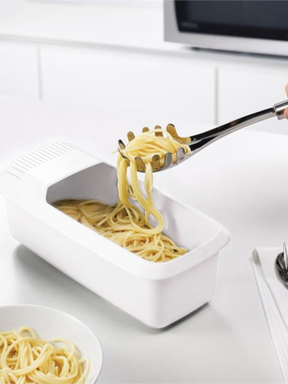 QuickCook Pasta Bowl with Strainer Lid & Heat-Resistant Handles