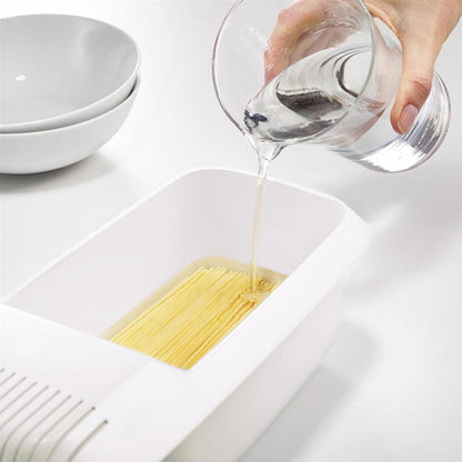 QuickCook Pasta Bowl with Strainer Lid & Heat-Resistant Handles