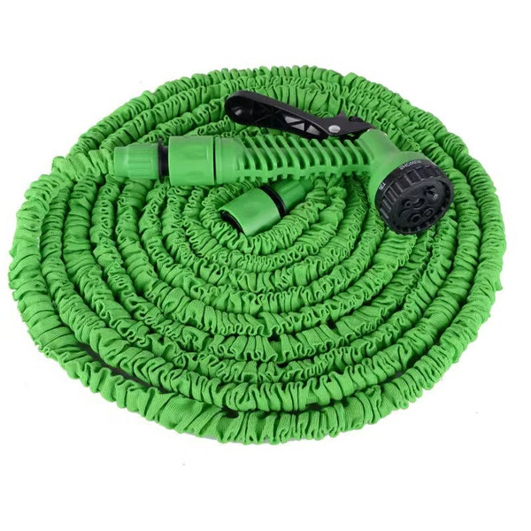 Flexible Garden Hose with Brass Fittings and Adjustable Spray Nozzle