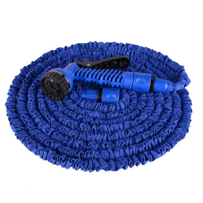 Flexible Garden Hose with Brass Fittings and Adjustable Spray Nozzle