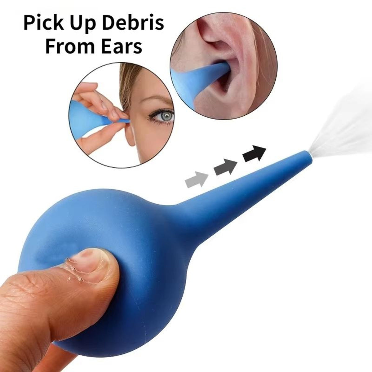 Home Ear Cleaning Kit with Gentle Bulb Syringe and Air Blower
