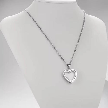 Stainless Steel Heart Necklace - Waterproof Memorial Jewelry for Ashes