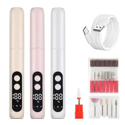 Compact Electric Nail Care System for Effortless Manicures and Pedicures