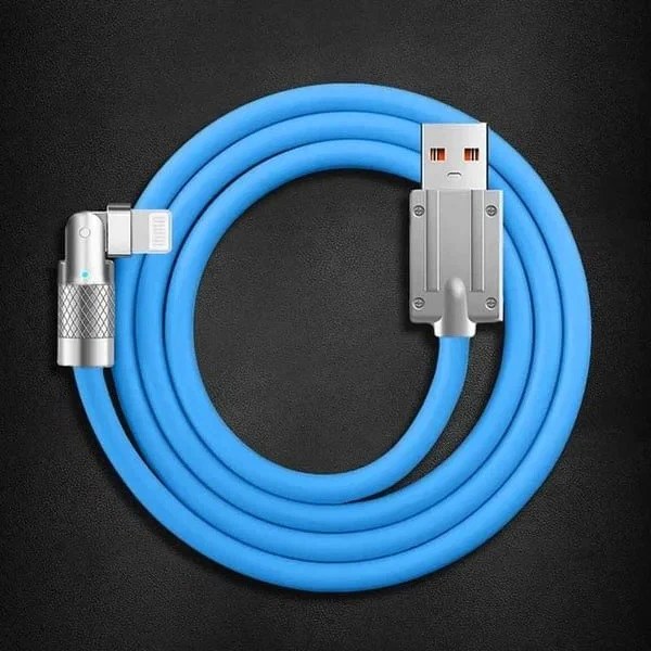 Flexible 180° Charging Cable with 3 Adaptable Connectors, 6A Speed