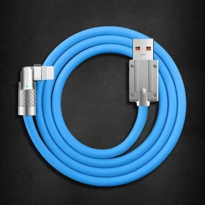 Flexible 180° Charging Cable with 3 Adaptable Connectors, 6A Speed