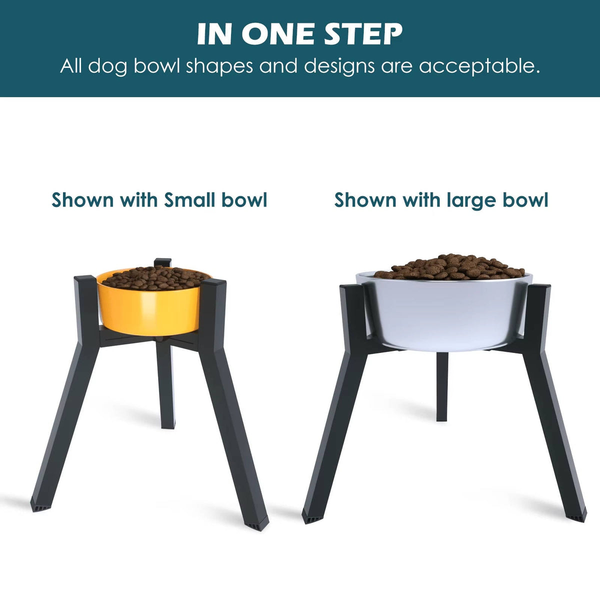 Adjustable Elevated Pet Feeding Stand with Foldable Frame