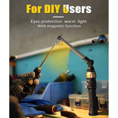 Versatile Magnetic LED Work Light, 5000mAh Rechargeable 1200 Lumens