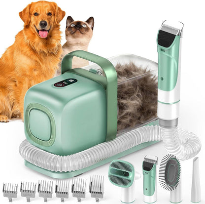 Pet Grooming Vacuum System with Clipper and 2L Collection Bin