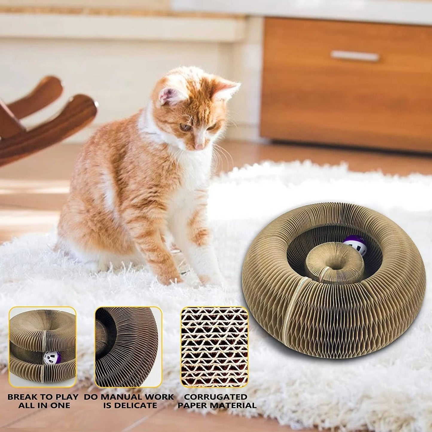 Dynamic Cat Clawing Station with Interactive Play Track