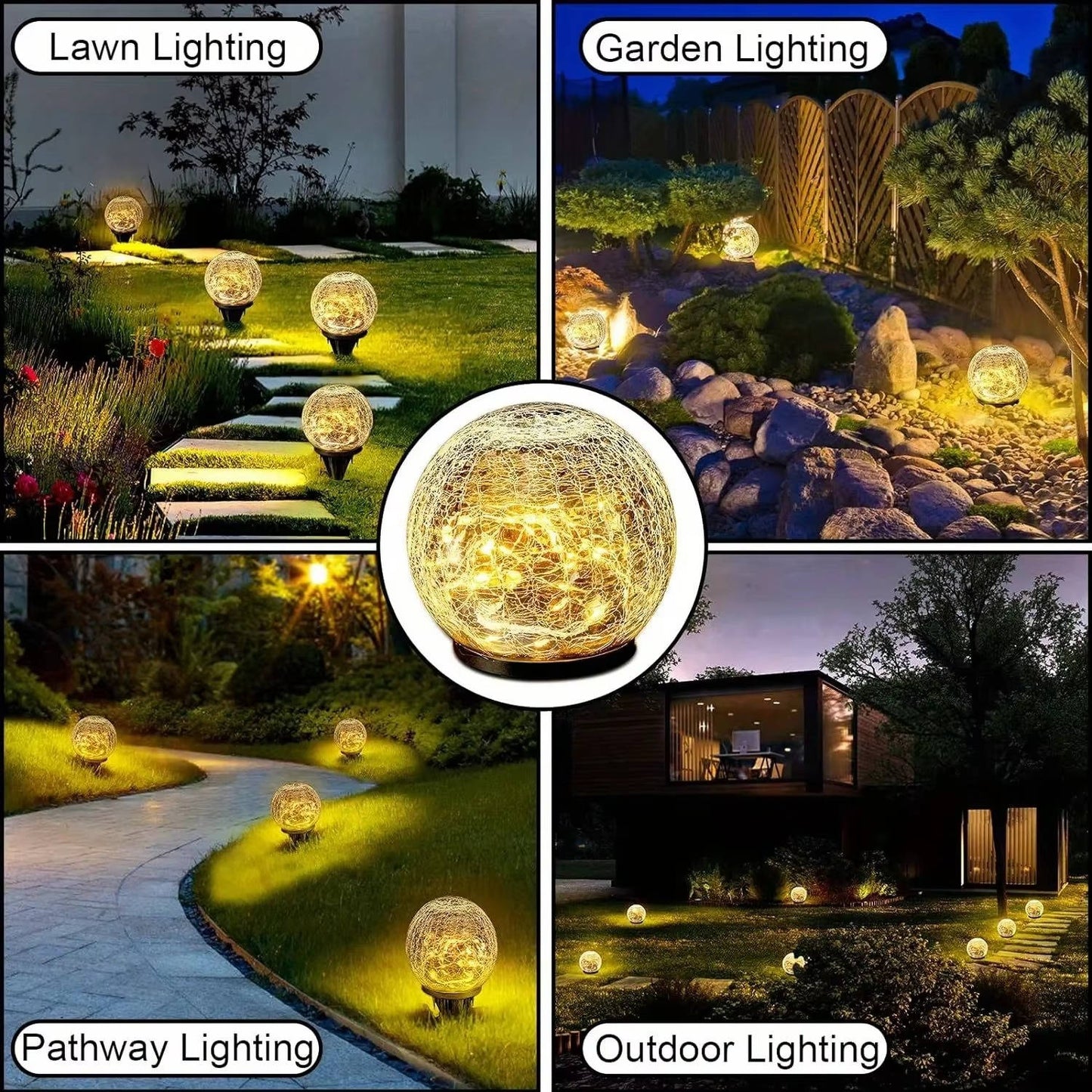 Twilight Radiance Solar Orbs for Outdoor Ambiance - 2 Pack