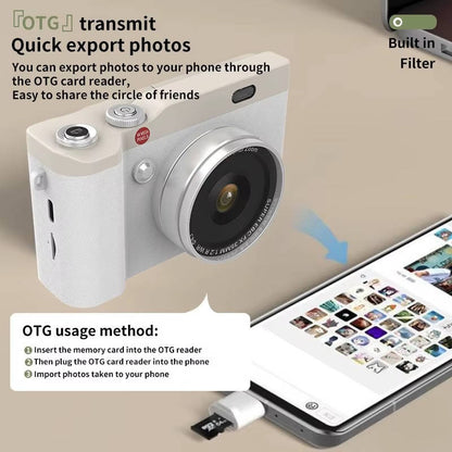 Compact Selfie Camera with 180° Flip Screen and 32GB Card