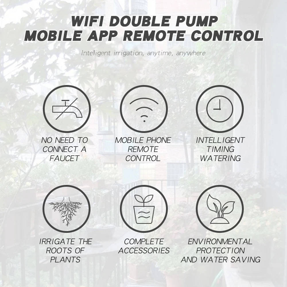 Smart WiFi Plant Watering System for 20 Pots – App-Controlled Drip Irrigation