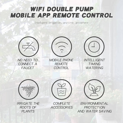 Smart WiFi Plant Watering System for 20 Pots – App-Controlled Drip Irrigation