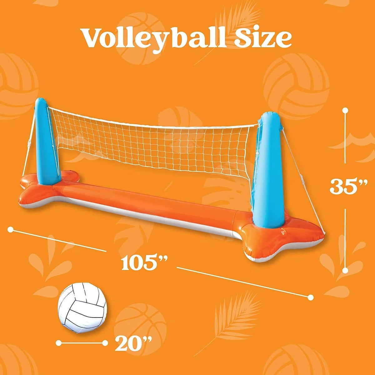 Versatile Inflatable Pool Game Set: Volleyball & Basketball Fun