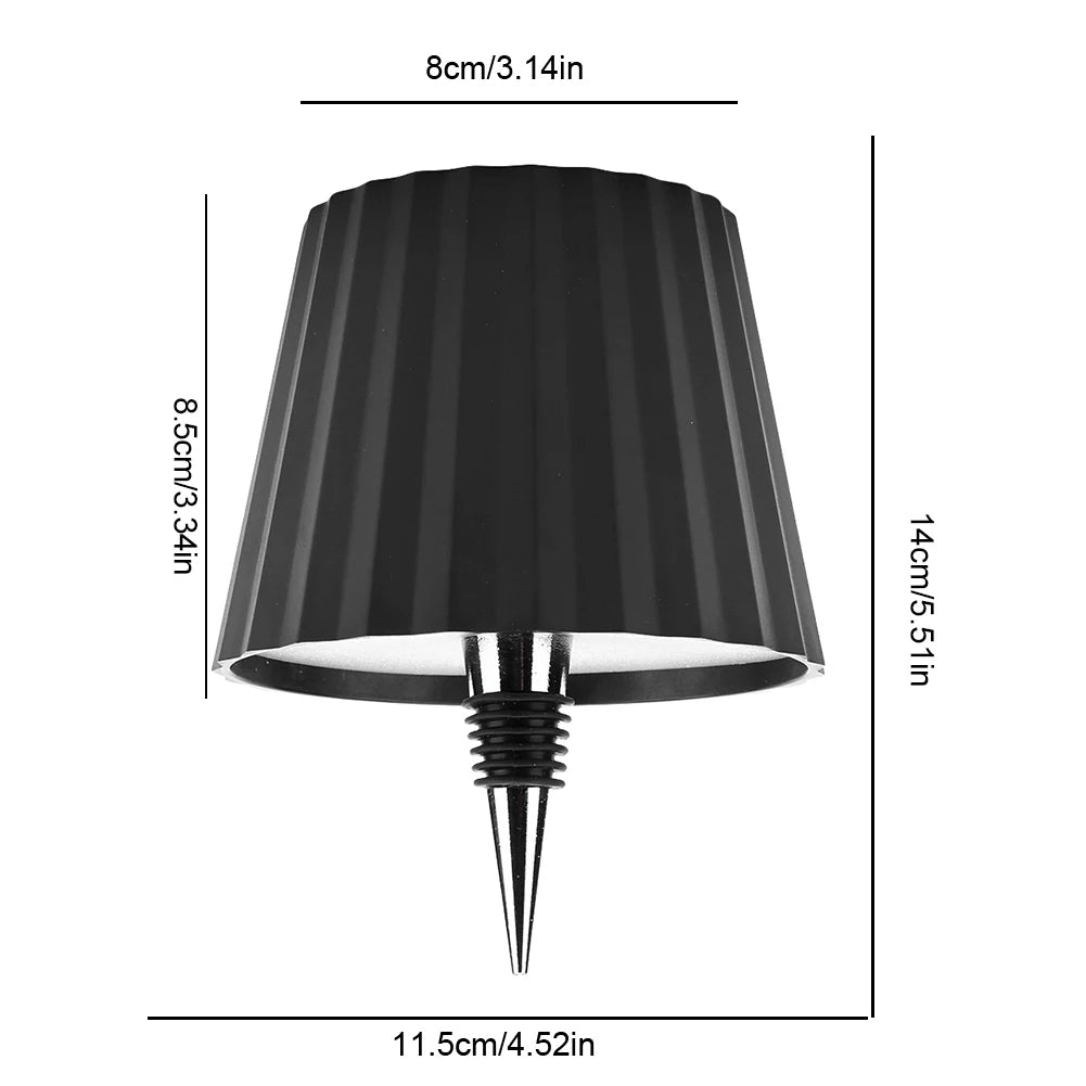 Cordless LED Touch Table Lamp in Wine Bottle Design – Dimmable Light for Bedroom, Patio, and Bar Decor