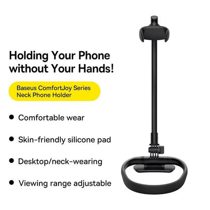 Ergonomic Phone Stand with Aluminum Frame and 360-Degree Flexibility