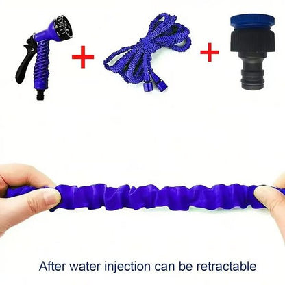 Flexible Garden Hose with Brass Fittings and Adjustable Spray Nozzle