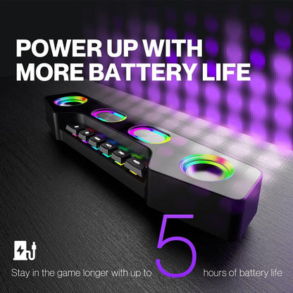 Bluetooth 5.1 Gaming Speaker Set with Wireless RGB Lights and Multiple Inputs