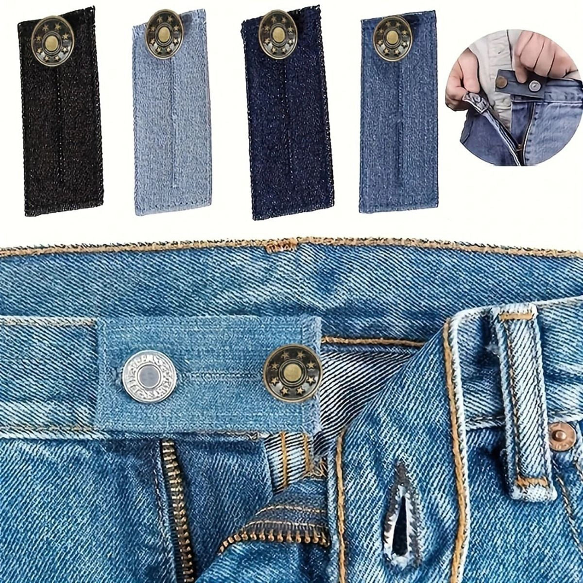 ComfortFit Waistband Extenders - 4-Piece Adjustable Set