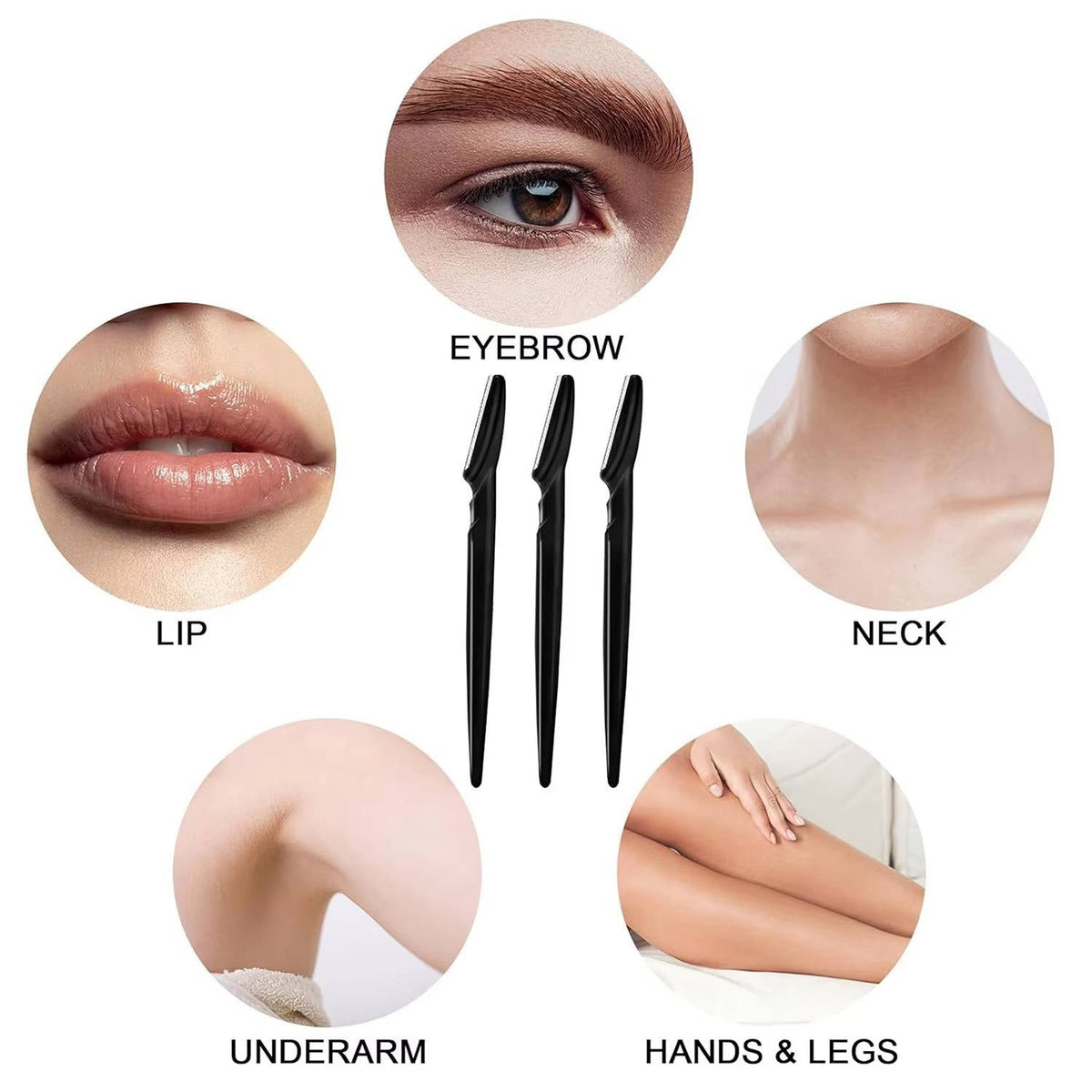 12-Pack Women's Face Razors, Stainless Steel Eyebrow Shapers for Peach Fuzz