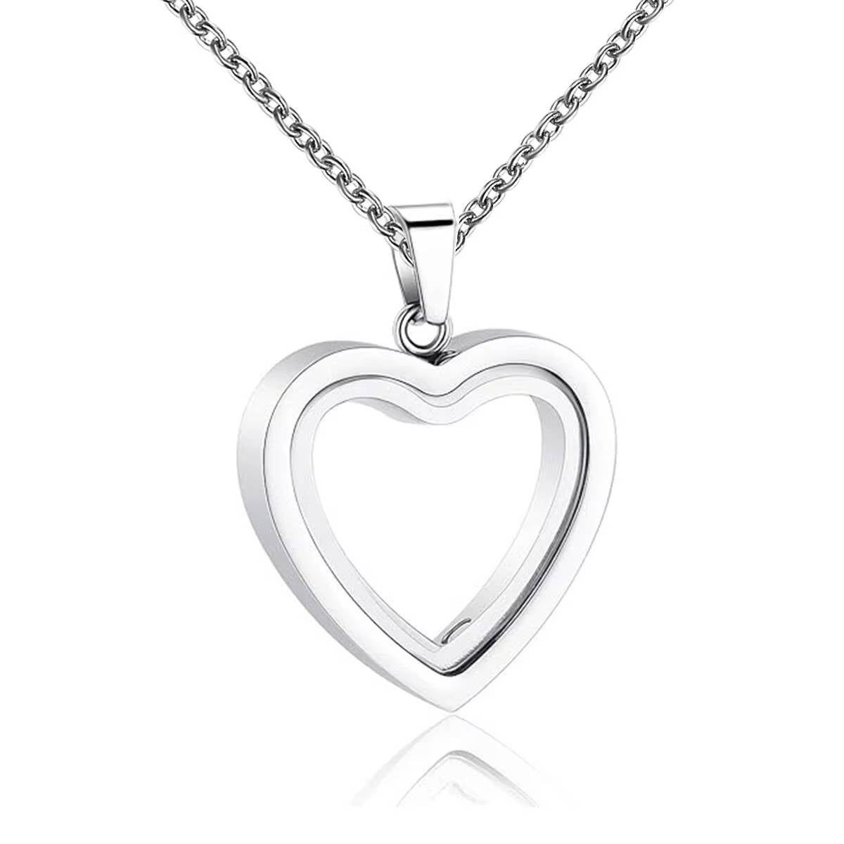 Stainless Steel Heart Necklace - Waterproof Memorial Jewelry for Ashes