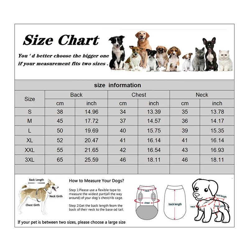 Winter Coat for Dogs - Waterproof Plush Jacket with Reflective Strips, Velcro and Harness Opening, Available in Sizes S to 5XL, 6 Colors