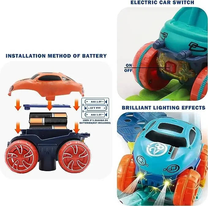 Illuminated Race Track Set for Kids with Flexible Design & Stable Car