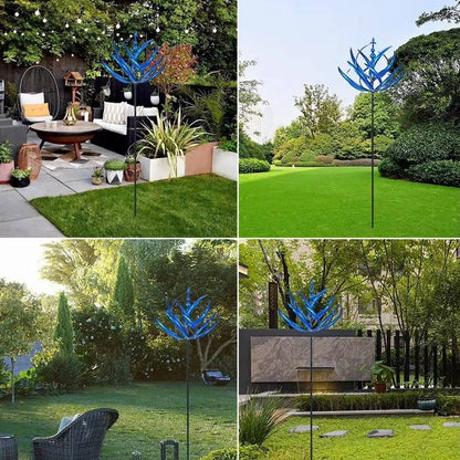 360-Degree Rotating Iron Frame Tulip Wind Spinner for Gardens