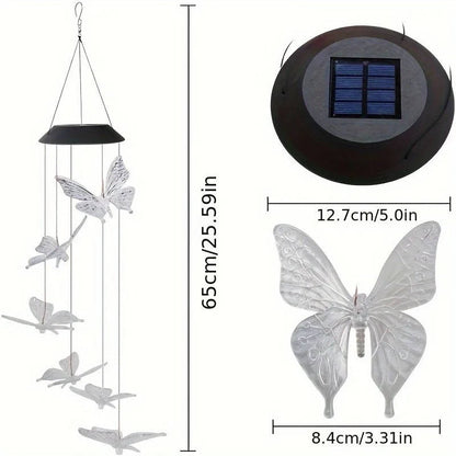 Solar-Powered LED Wind Chimes with Six Color Rotations and Dusk Sensor