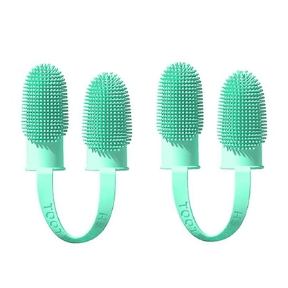 Dual-Finger Pet Toothbrush with 800 Soft Bristles