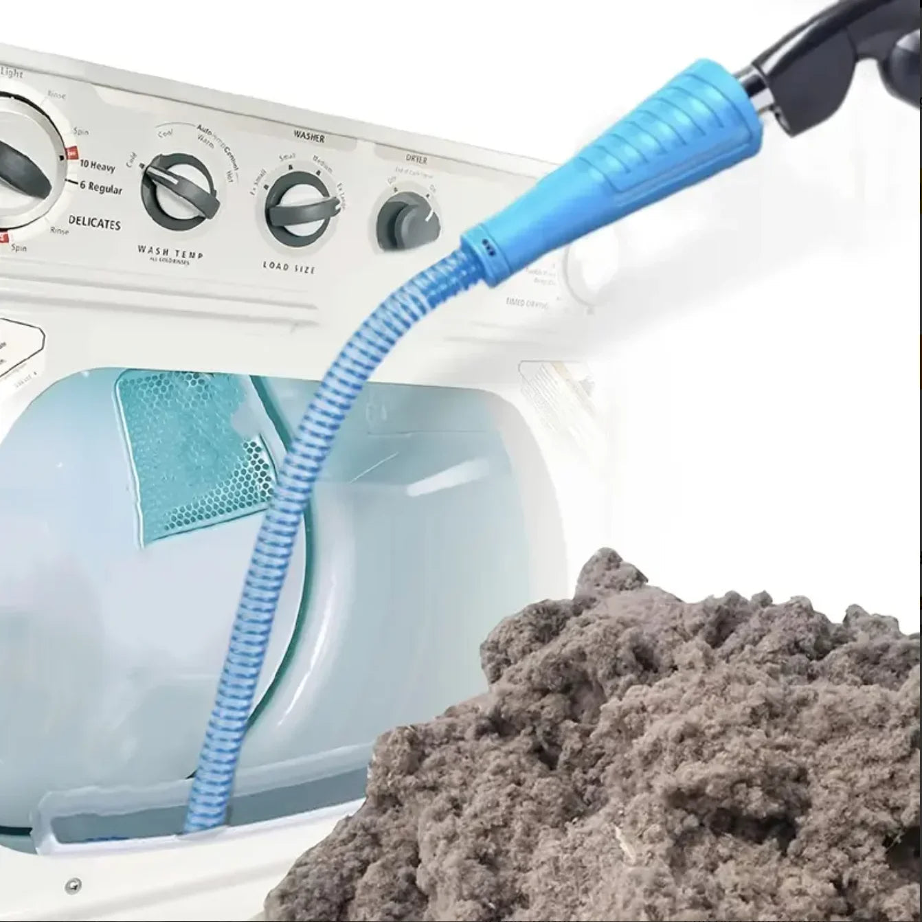 Versatile Dryer Vent Cleaning Tool with Universal Vacuum Fit