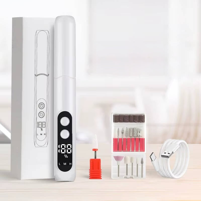 Compact Electric Nail Care System for Effortless Manicures and Pedicures