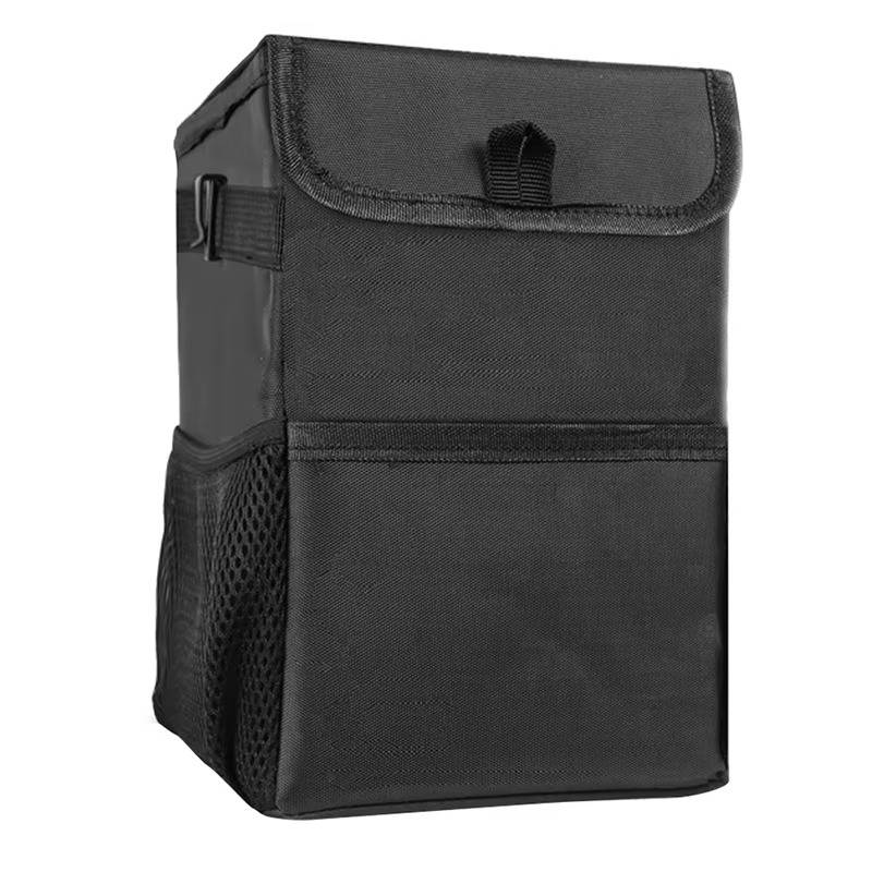 Ultimate Leak-Resistant Car Waste Bin with Storage Pockets