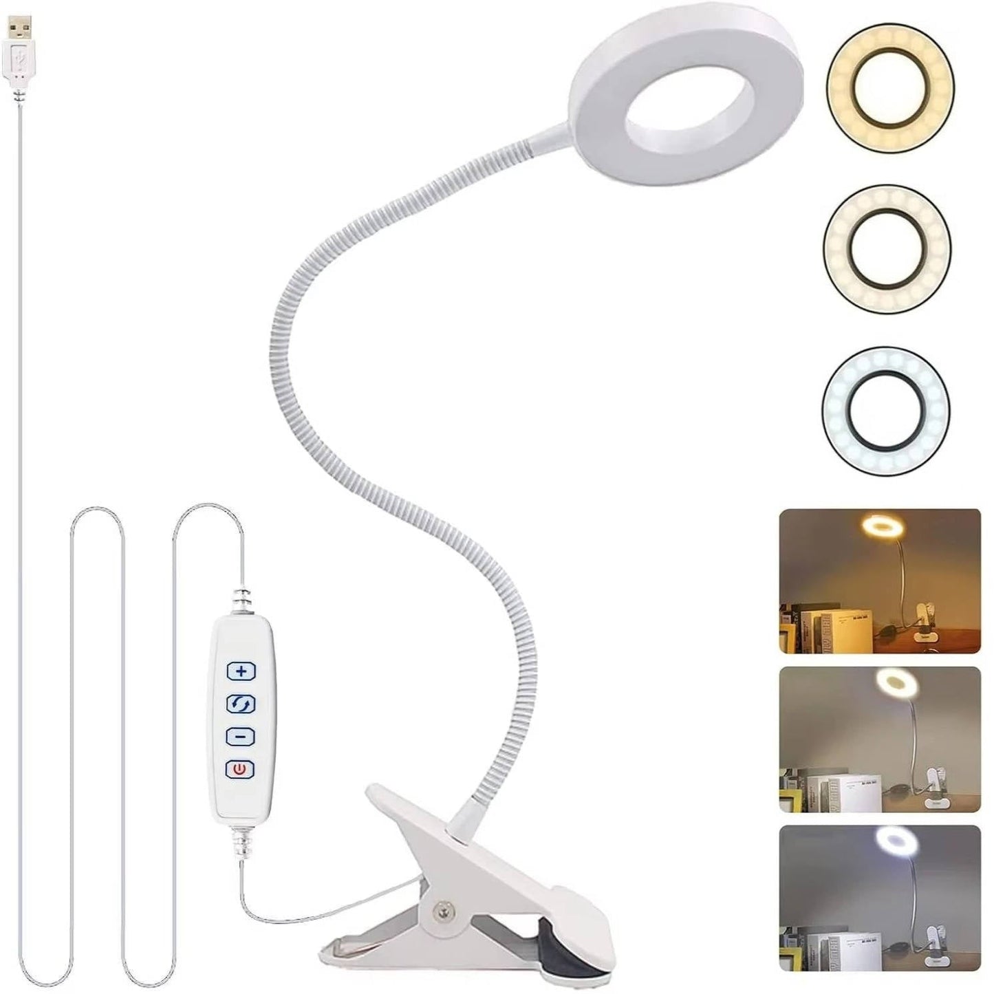 Versatile Adjustable Desk Light with USB Power & 3 Color Options