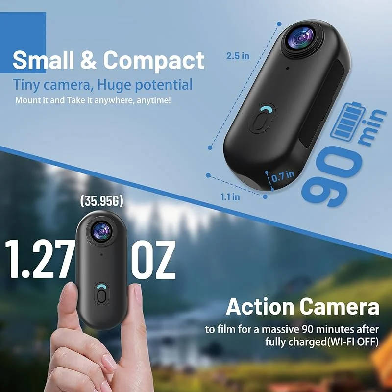 Ultra-Compact 4K Adventure Camera with Versatile Mounting Options
