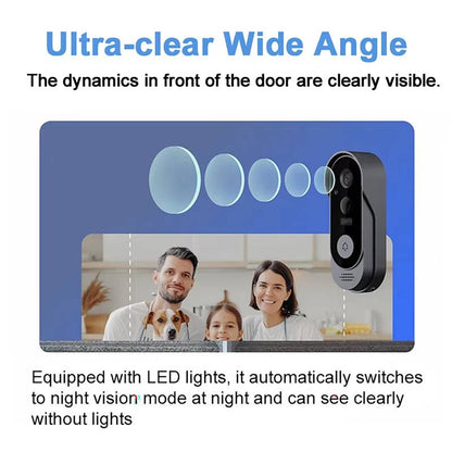 Smart Wireless Doorbell with Night Vision & Two-Way Communication