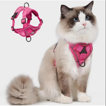 Adjustable Safety Harness and Leash for Cats with Reflective Safety Features