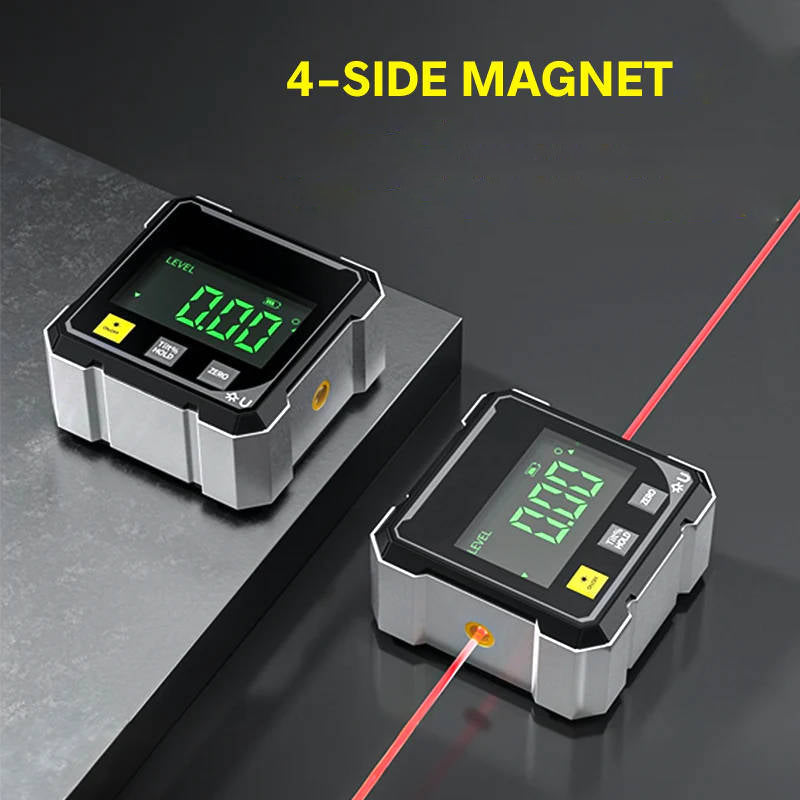 Precision Angle Measuring Tool with Magnetic Mount and LED Display
