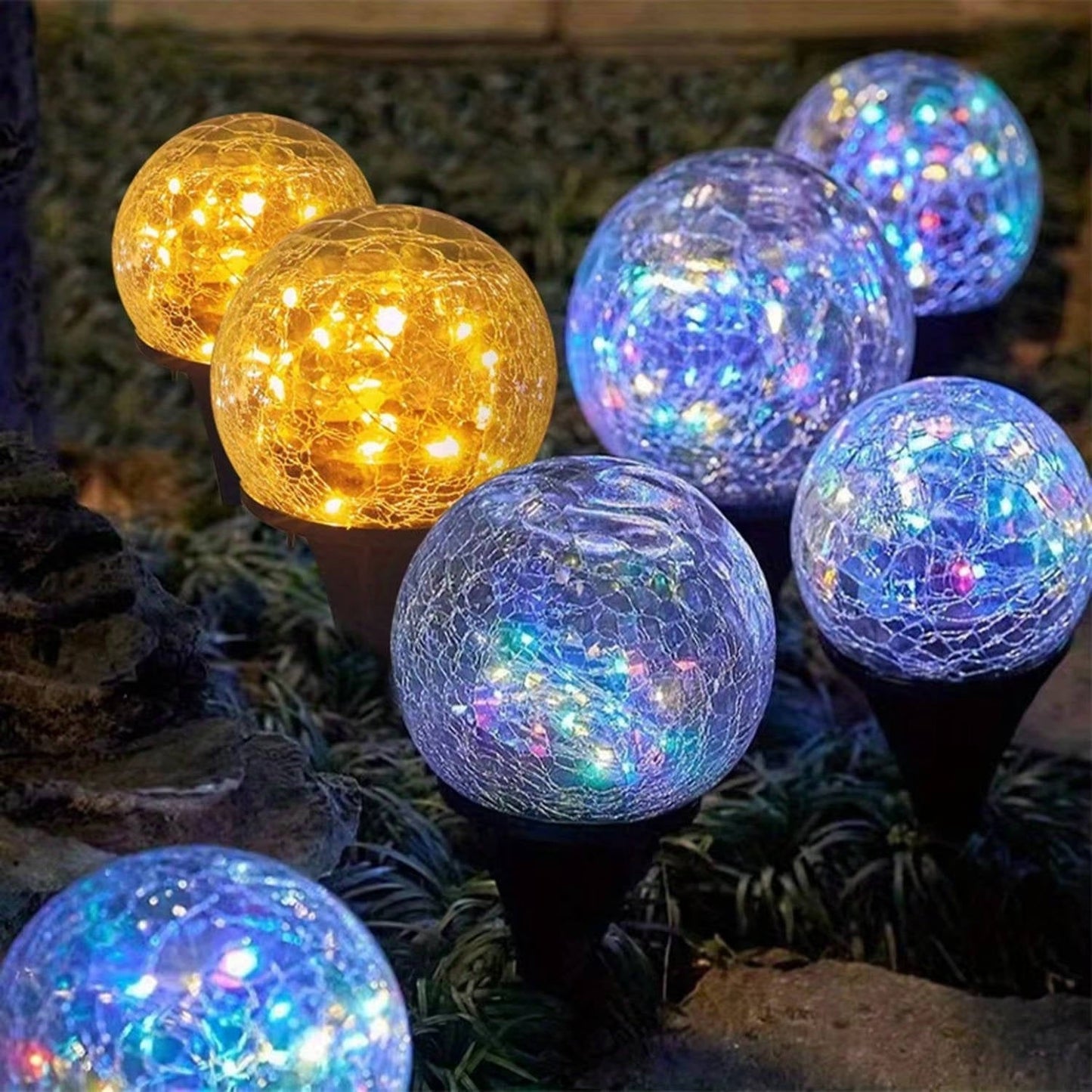 Twilight Radiance Solar Orbs for Outdoor Ambiance - 2 Pack