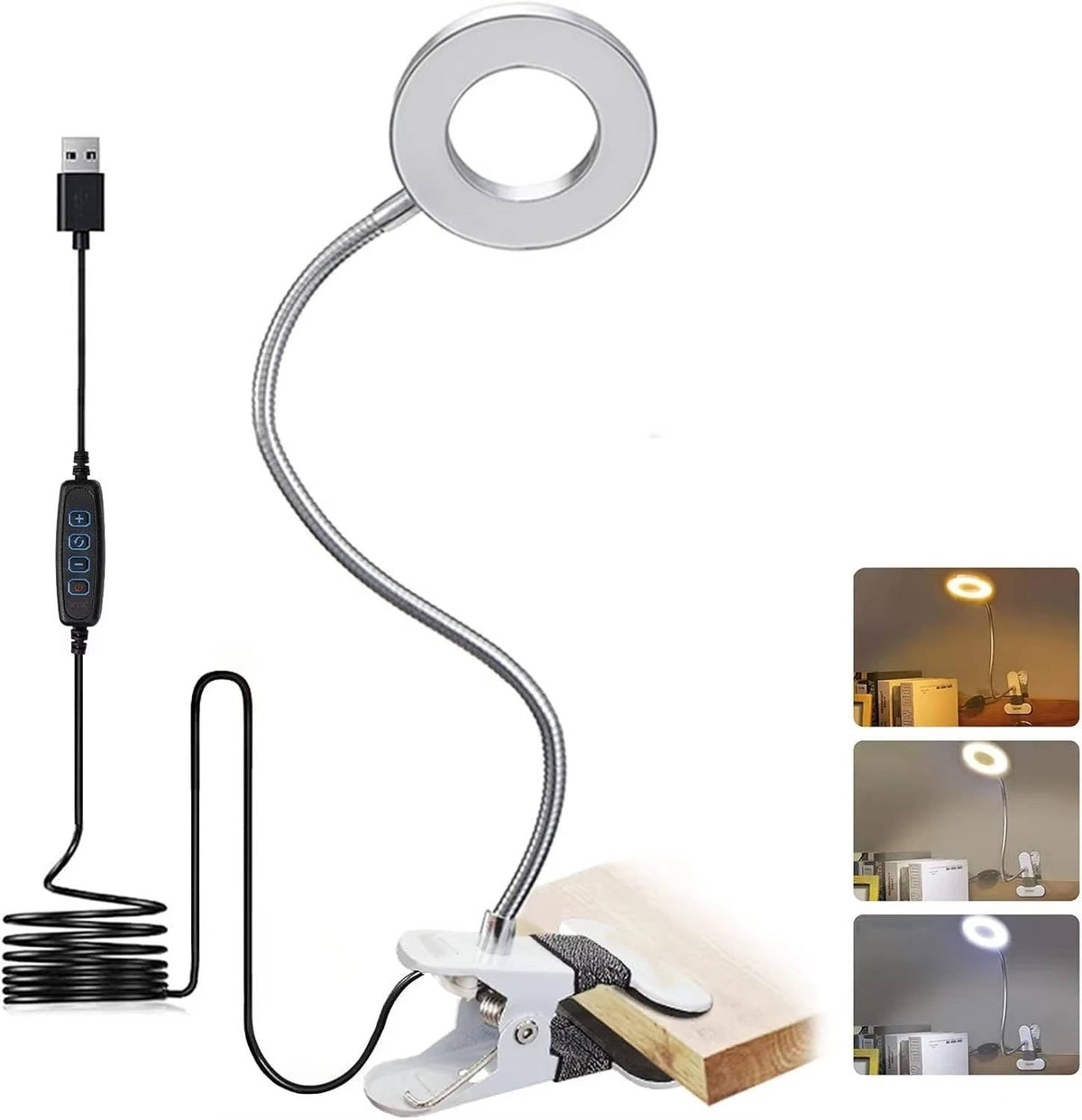 Versatile Adjustable Desk Light with USB Power & 3 Color Options