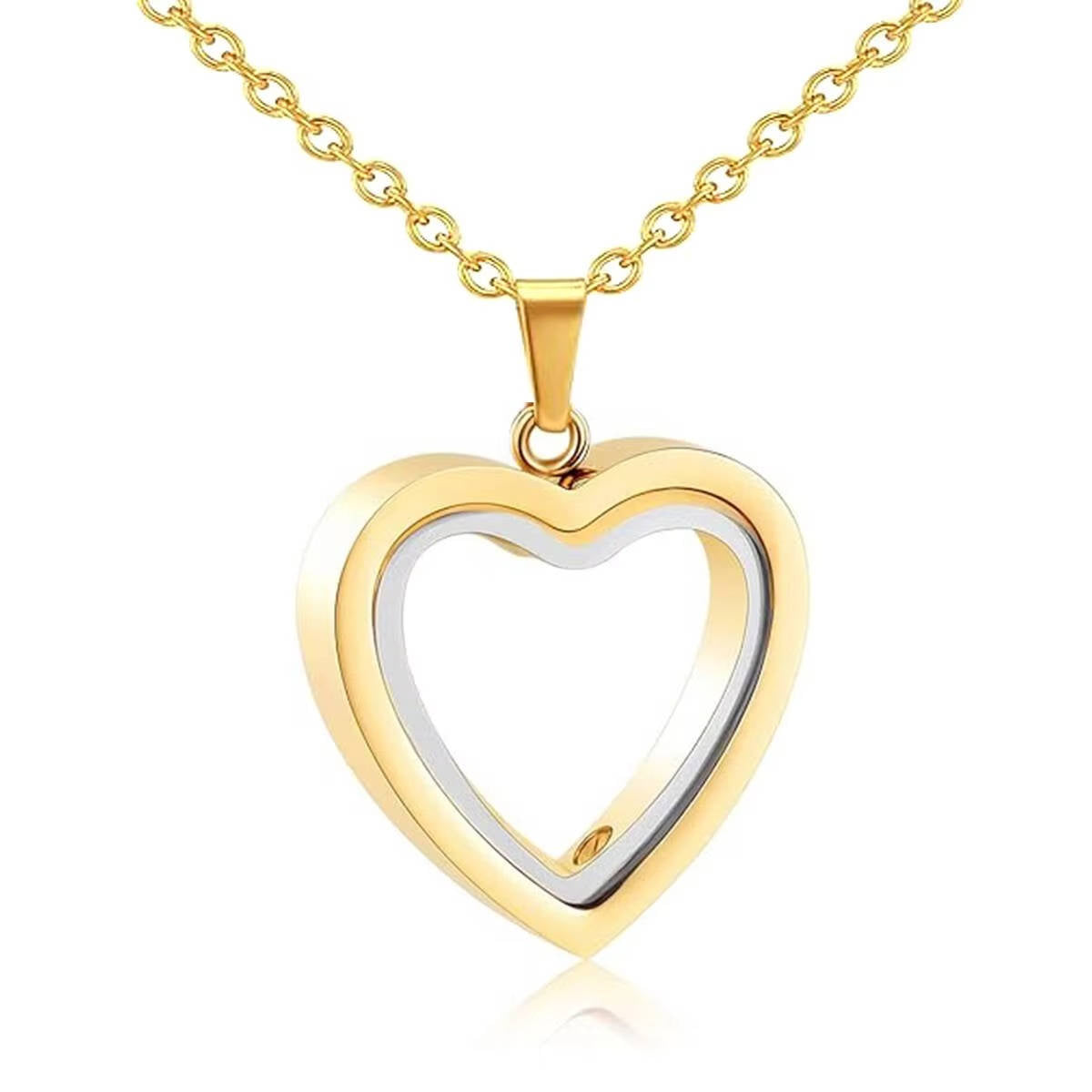 Stainless Steel Heart Necklace - Waterproof Memorial Jewelry for Ashes