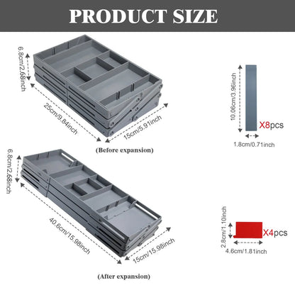 Compact Stacking Organizer with Three Levels and Dividers