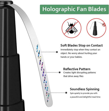 Set of 4 Portable Bug Repellent Fans for Dining Spaces