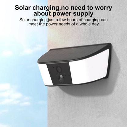 2K Resolution Floodlight Camera with Dual Band Wifi and Human Detection, Solar Rechargeable