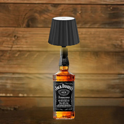 Cordless LED Touch Table Lamp in Wine Bottle Design – Dimmable Light for Bedroom, Patio, and Bar Decor