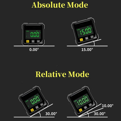 Precision Angle Measuring Tool with Magnetic Mount and LED Display