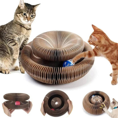 Dynamic Cat Clawing Station with Interactive Play Track