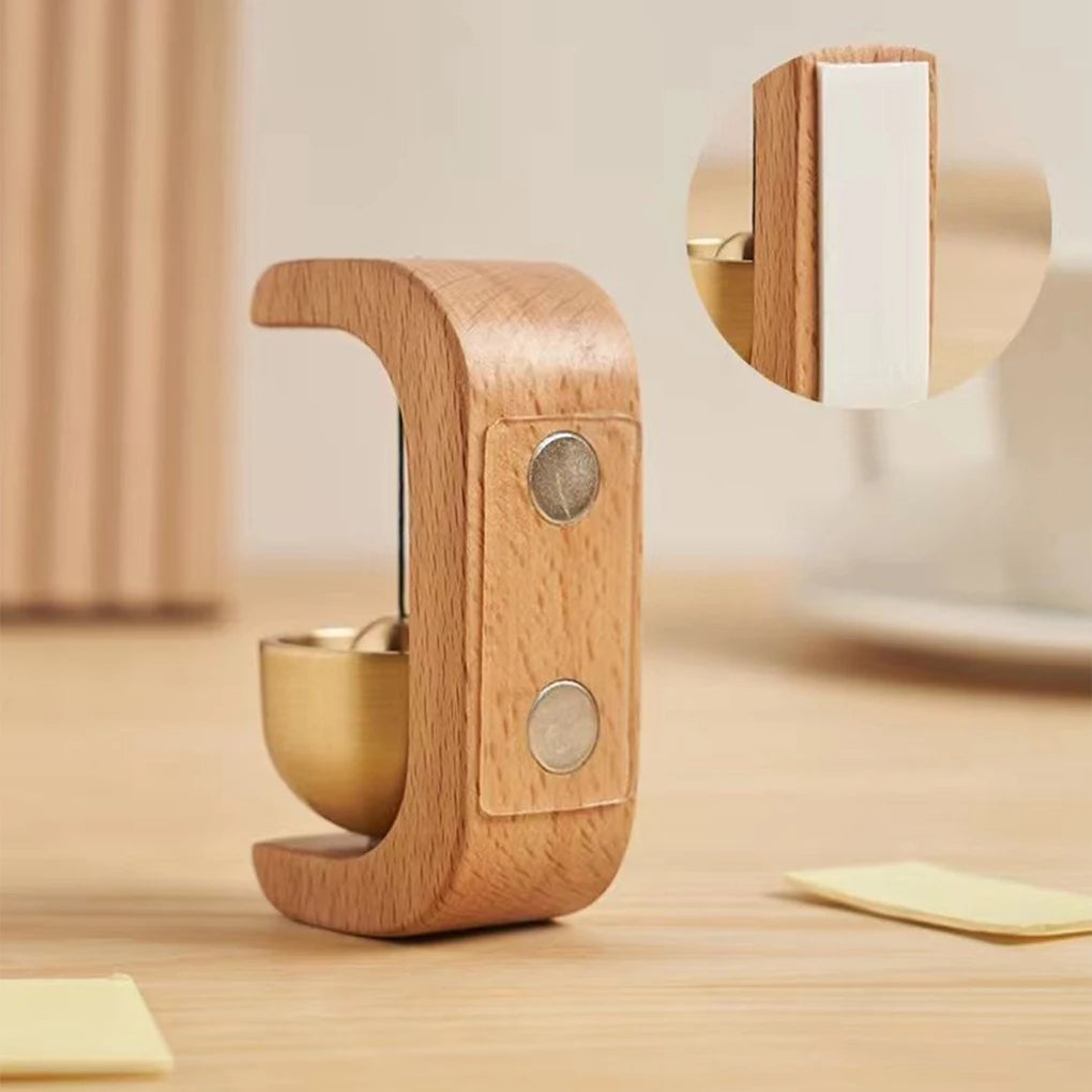 Elegant Wireless Doorbell with Natural Wood Chime and Magnetic Mount